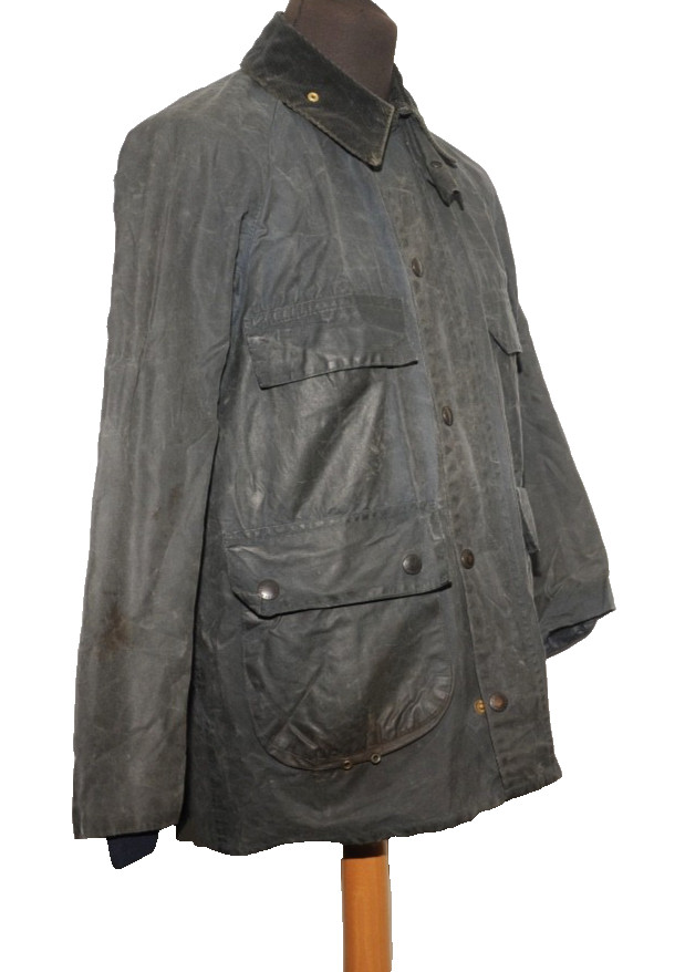 VINTAGE MEN’S BARBOUR A105 BEDALE WAX JACKET SIZE C 36 91 CM BLUE