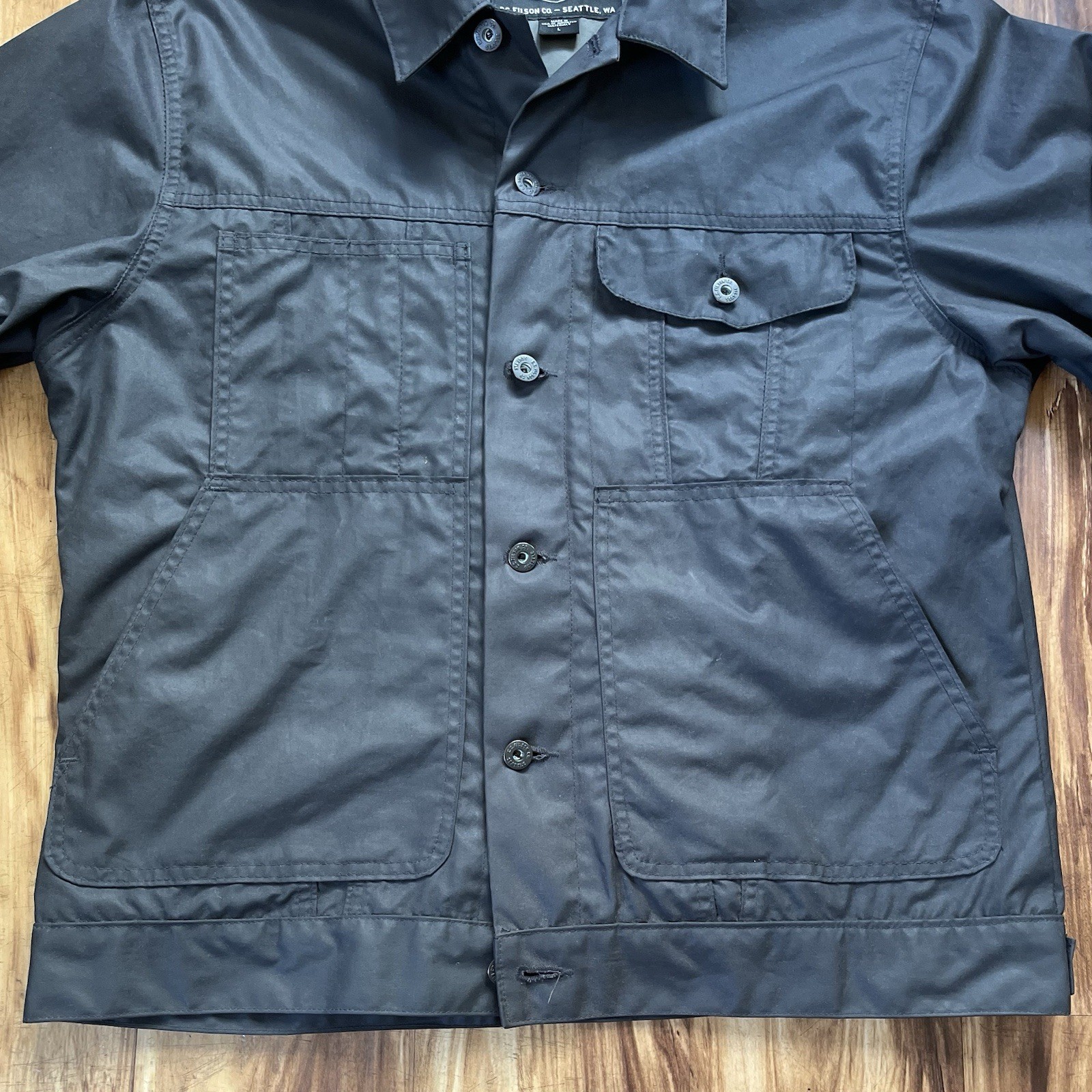Filson 20100829 Shelter Cloth Short Lined Cruiser | Black L Made in USA NM RARE