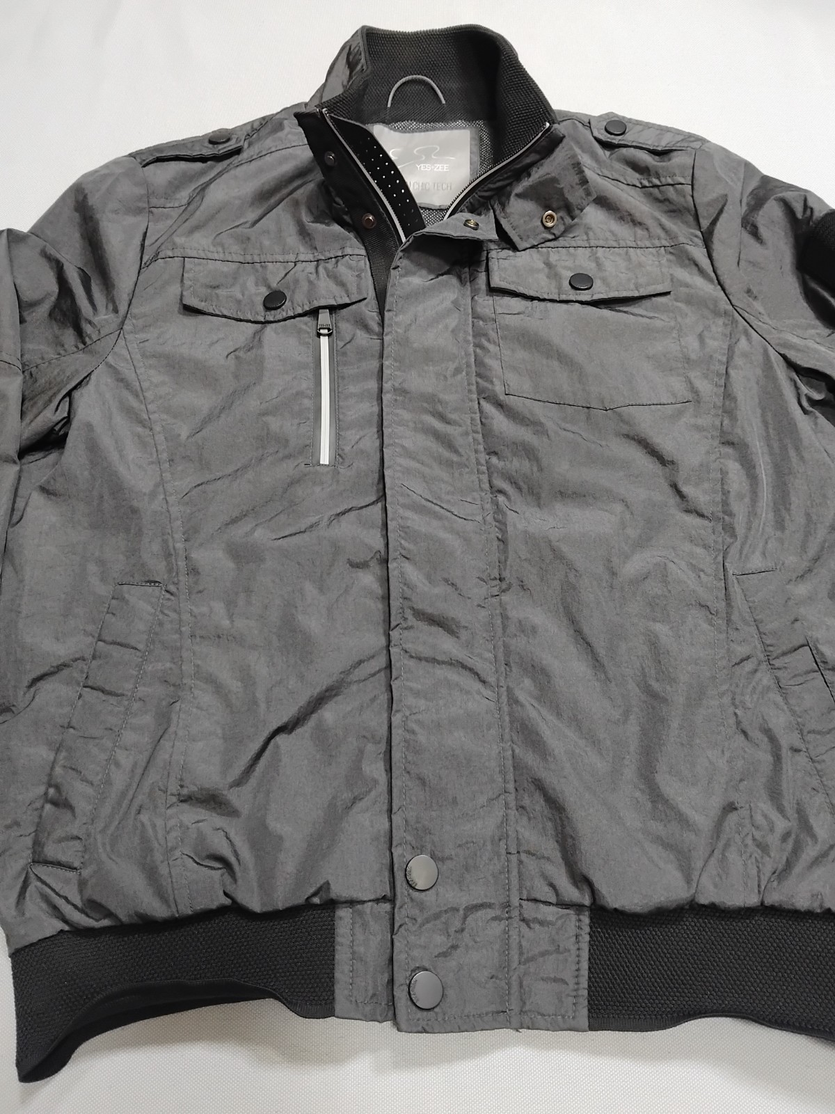 YES ZEE Urban Chic Tech Men’s Full Zip Stylish Italian Jacket Coat, Size L