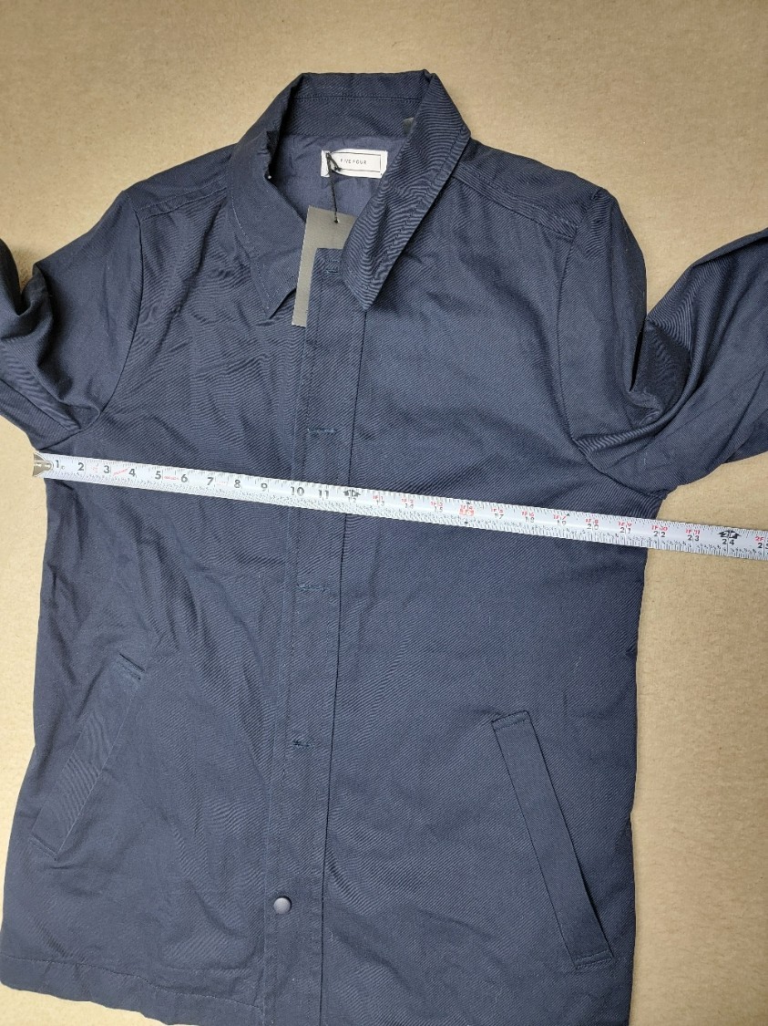 NWT~FIVE FOUR~ Men’s M Coat Dillion Navy Blue Button and/or Zip 100% Cotton New