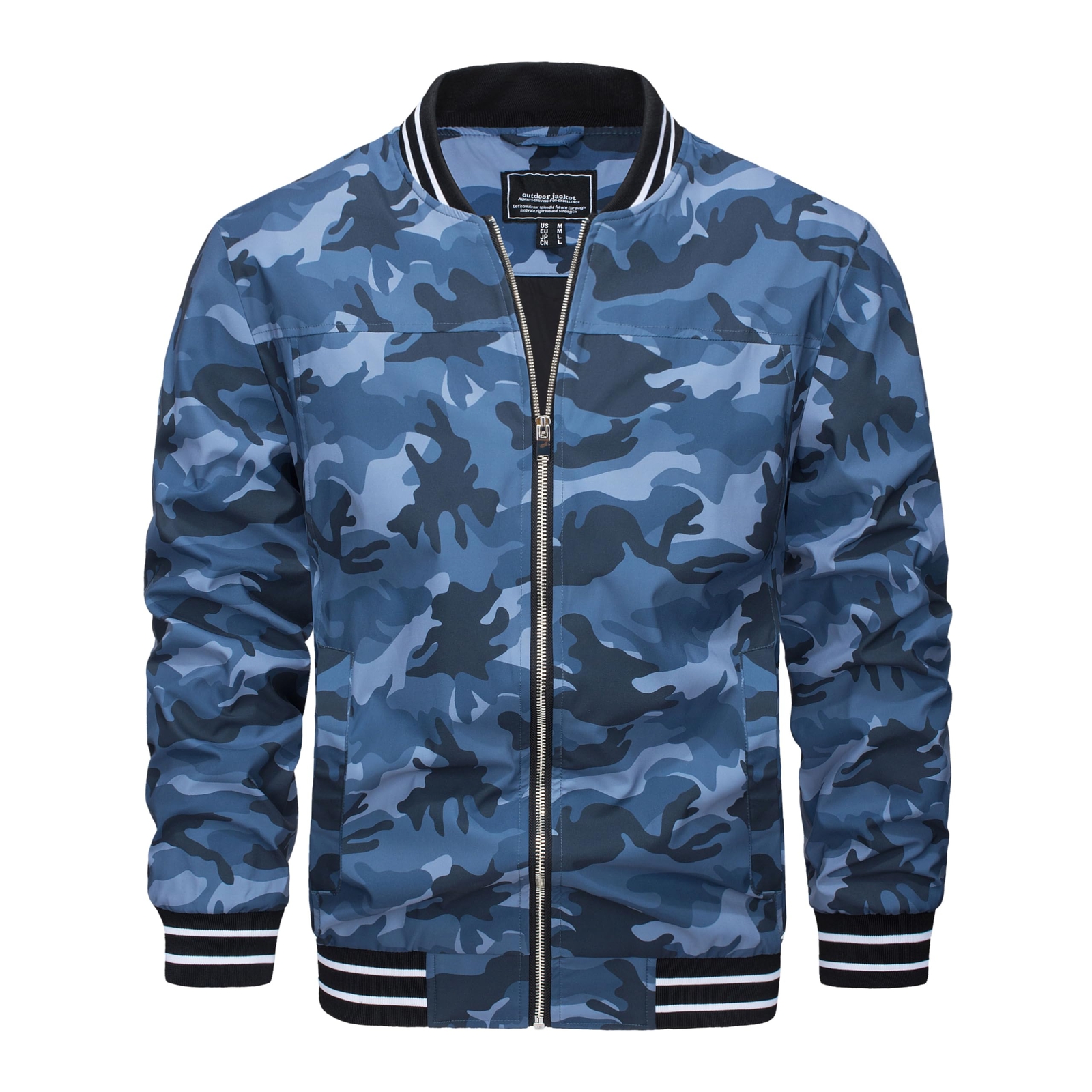 Men’s Lightweight Bomber Jacket Fall windpoof Casual Sport Zip Outdoor Coats US