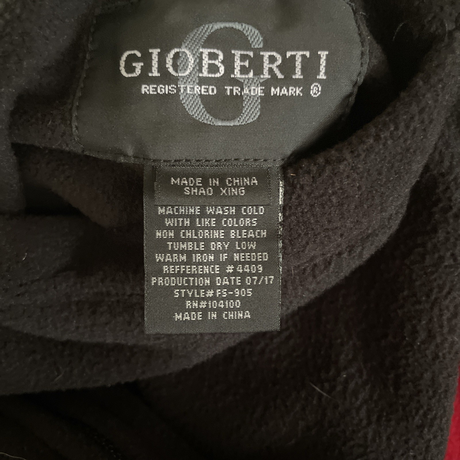 Gioberti Outerwear Mens L Fleece Jacket Zip Black Red Reversible Soft Cozy NWT