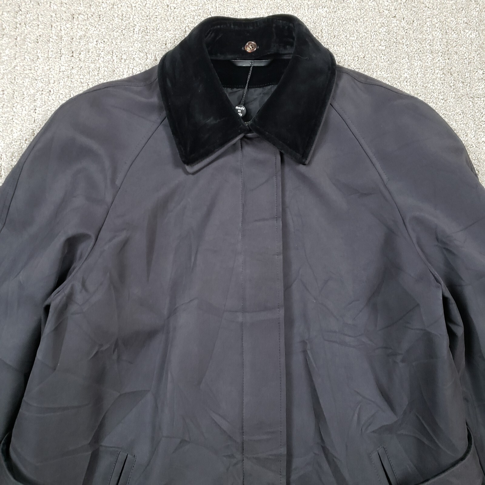 Valstar Milano Coat Mens size 46 Black Suede Vintage Classic Long Jacket