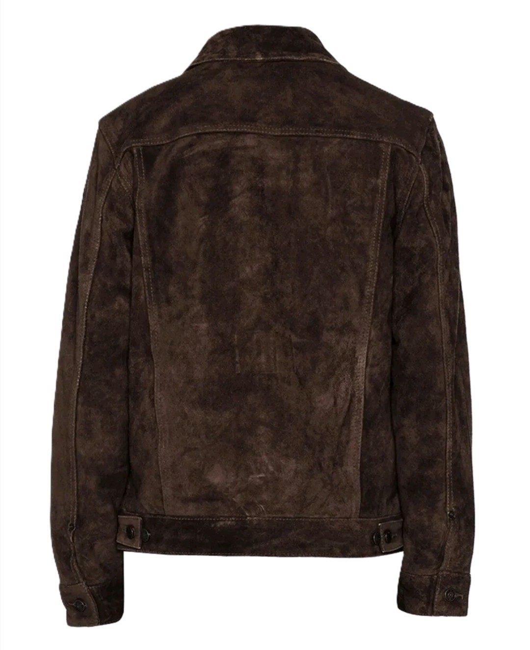 Men’s Dark Brown Genuine Suede Leather Trucker Jacket Denim Style Classic Jacket