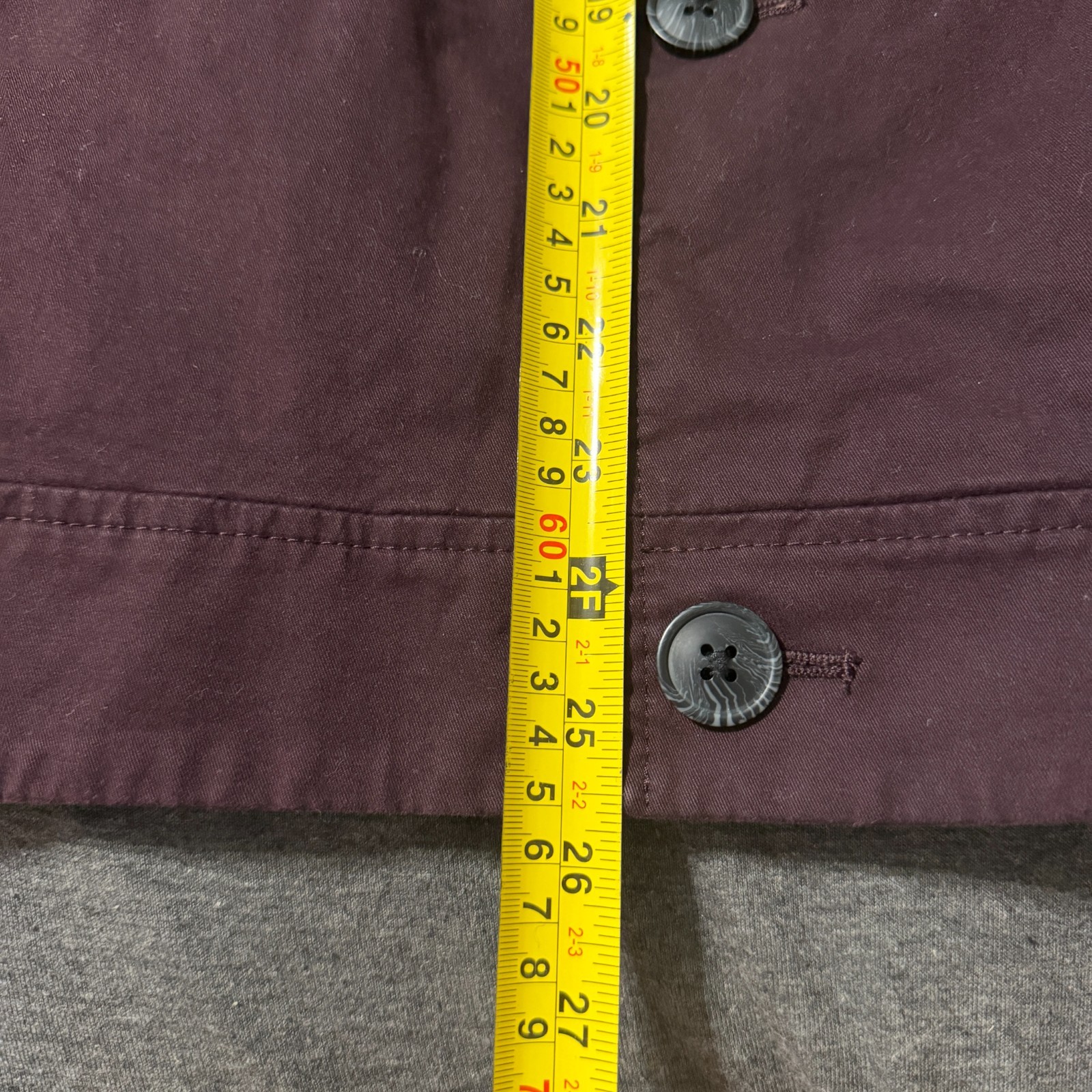 Burgundy Mens SZ L Express Button Up Coat Jacket Shirt Cotton Spandex Blend