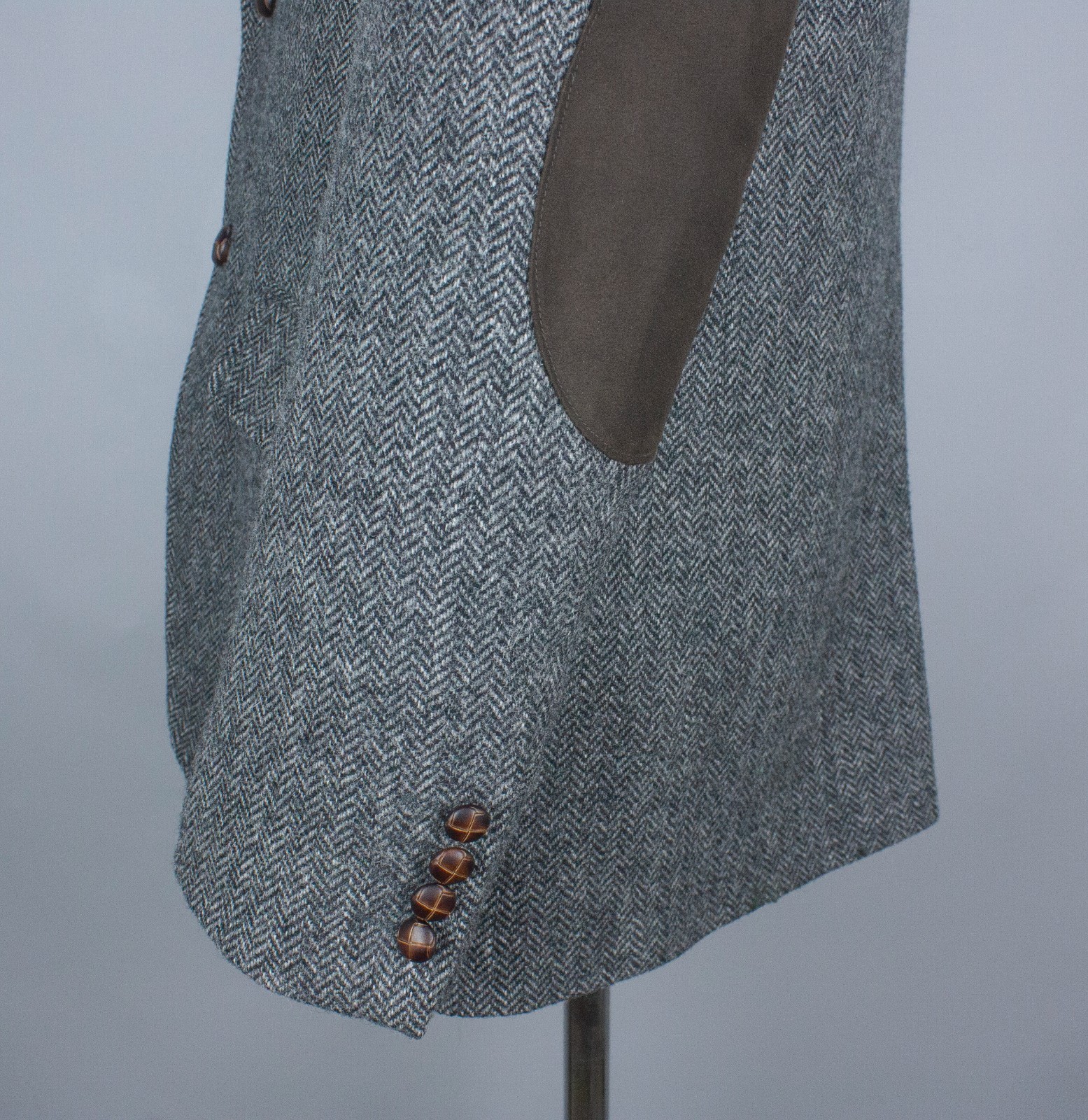 M&S Sartorial Blazer Mens 40 in Moon Tweed Charcoal Herringbone Sport Coat 102cm