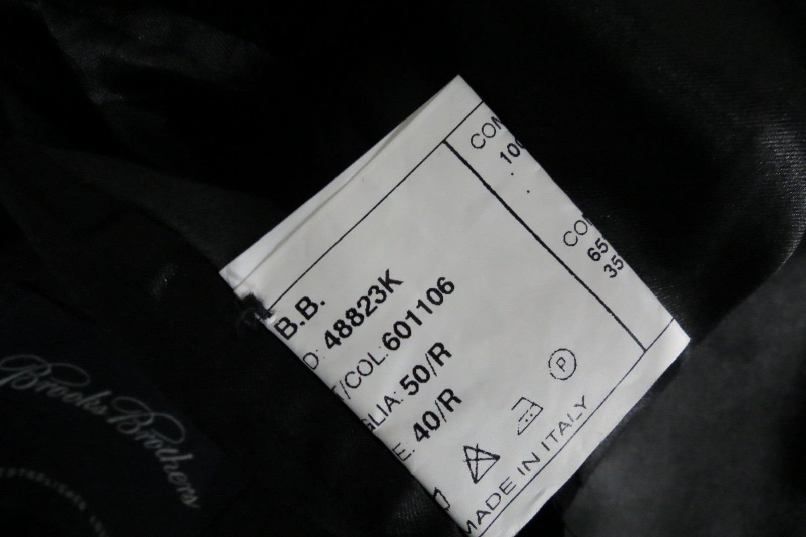 Brooks Brothers EST 1818 black four button 100% lambswool topcoat 46 R