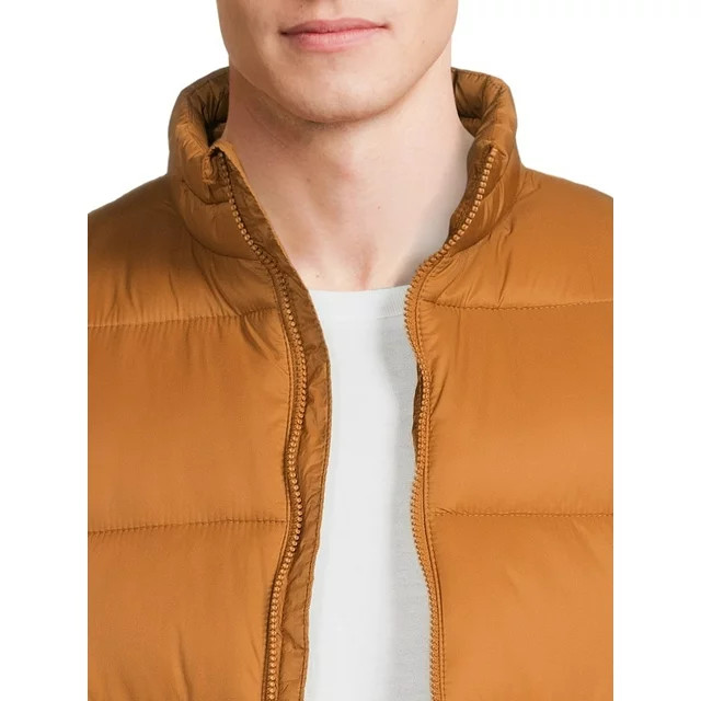 Swiss Tech Mens Puffer Vest Performance Gear Size S,M, L, XL, 2XL, 3XL Brown Zip