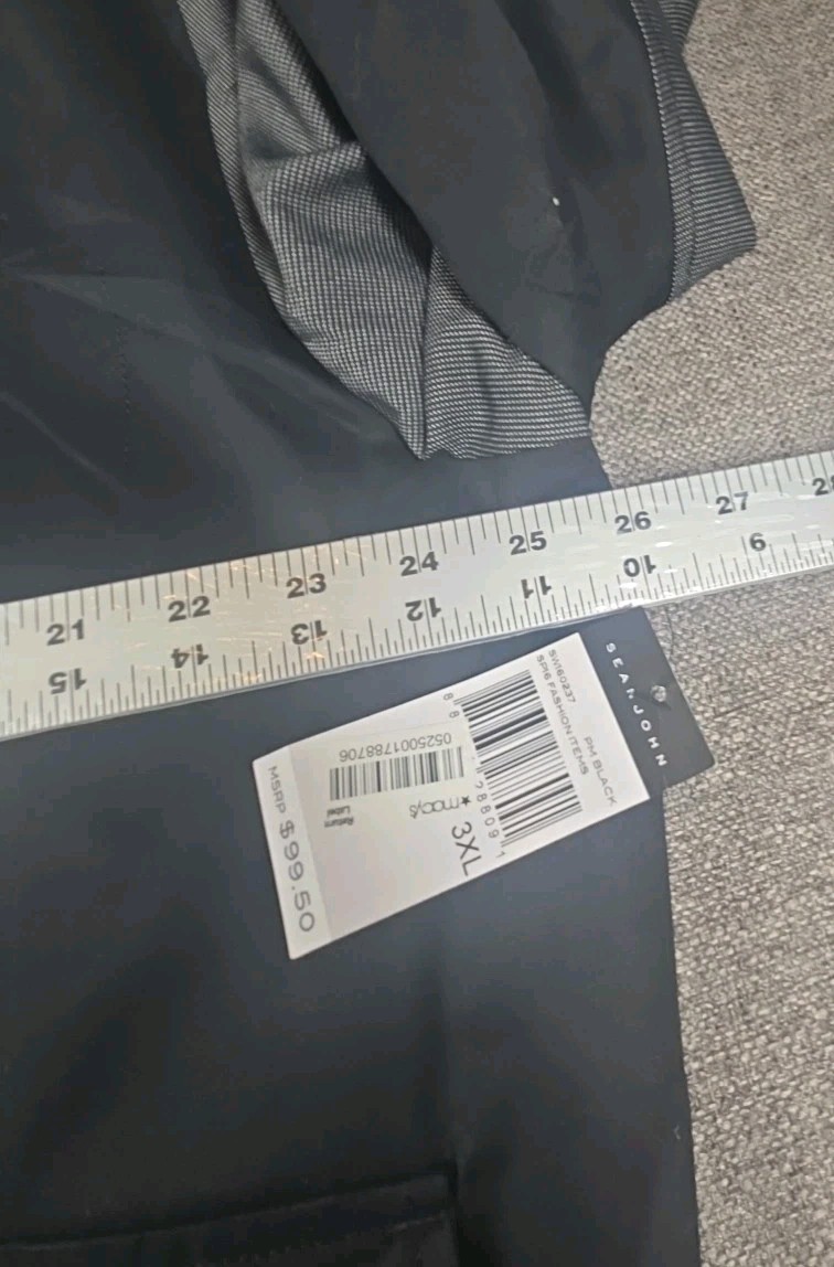 Sean John Mens 3XL Black/Grey Dry Clean Only Jacket