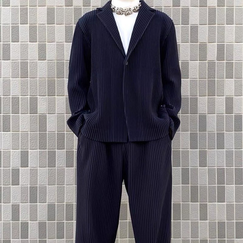 HOMME PLISSE ISSEY MIYAKE Black Pleats Jacket Size1.2.3.4