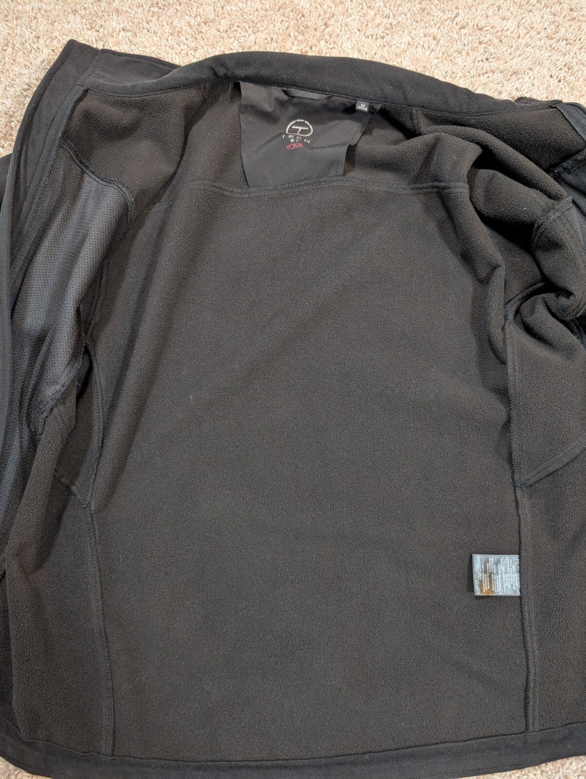 Tech By Tumi Jacket Men’s Medium Soft Shell Fleece Lined Full Zip Classic Gray