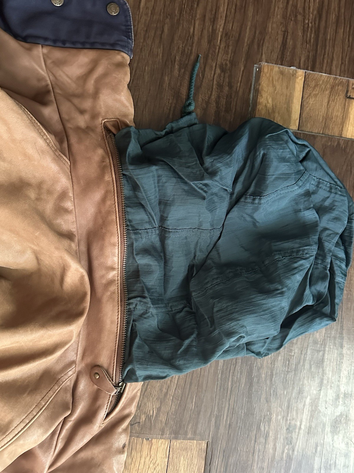 Eddie Bauer Goose Down Tall XL Insulated Hooded Parka Blue Brown Green