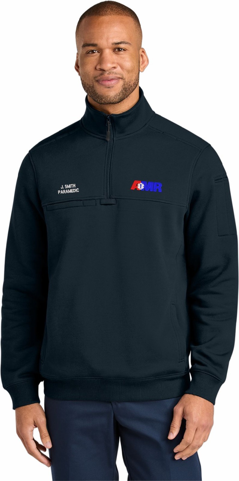 AMR American Medical Response CornerStone 12-Oz Tough Fleece 1/4 Zip sweatshirt
