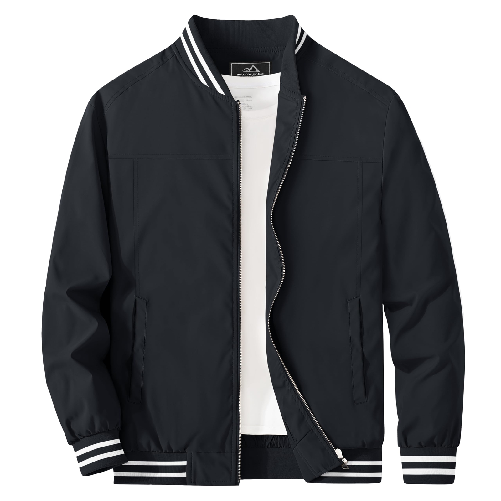 Men’s Thin Bomber Jacket Full-Zip Lightweight Casual Active Sport Coats Outwear