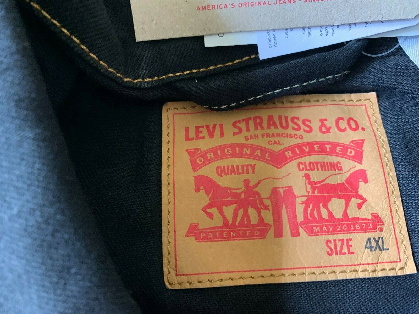 Levi’s Trucker Jacket Black Big & Tall Sizes 4XL RT$98 NWT A8