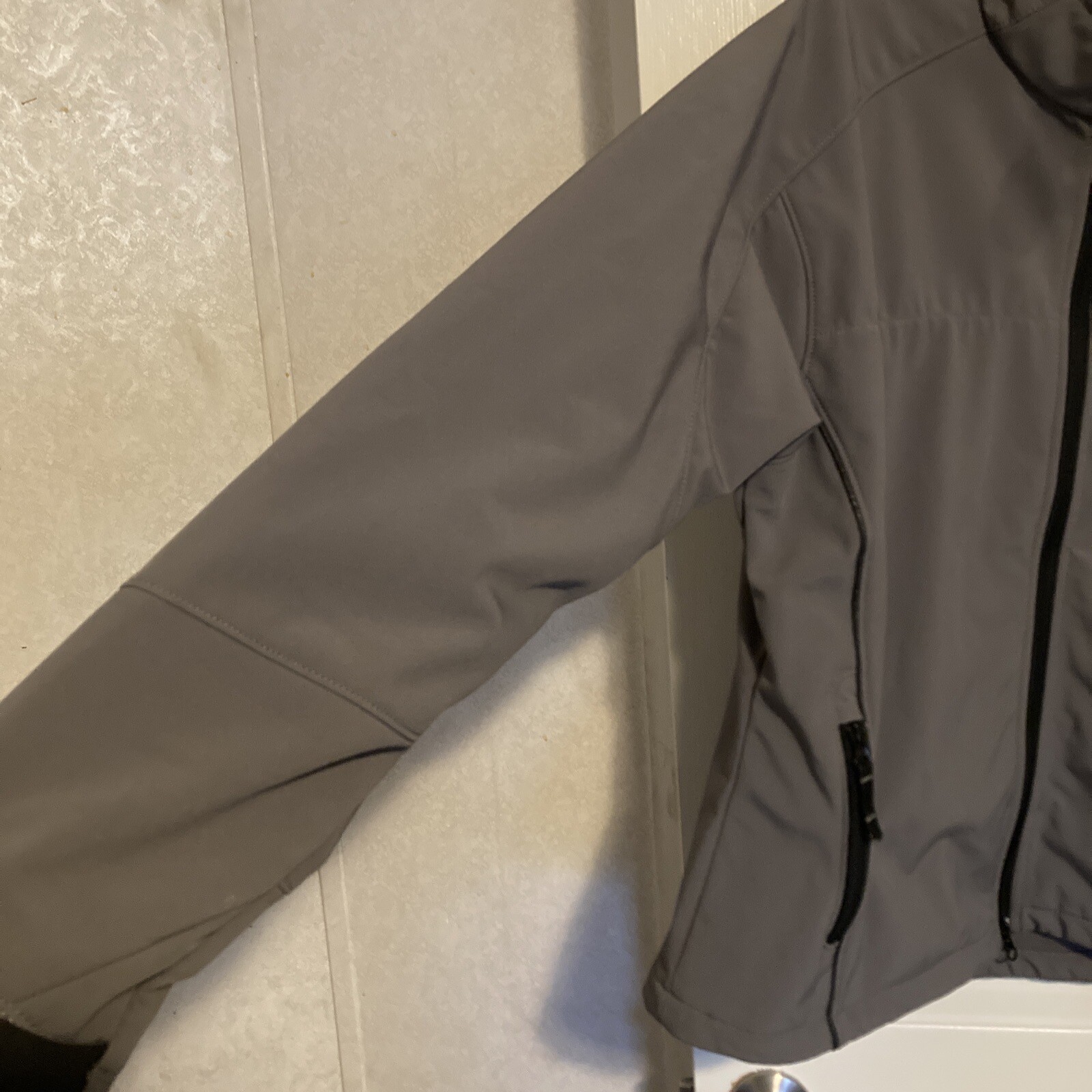 Clique Jacket Men’s Size XL Full Zip Gray Inner Zipped Pocket Coat Poly /Spandex