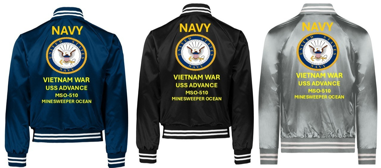 VIETNAM* USNS CORPUS CHRISTI BAY * SI*VINYL*SATIN JACKET*NAVY OFFICIAL LICENSE