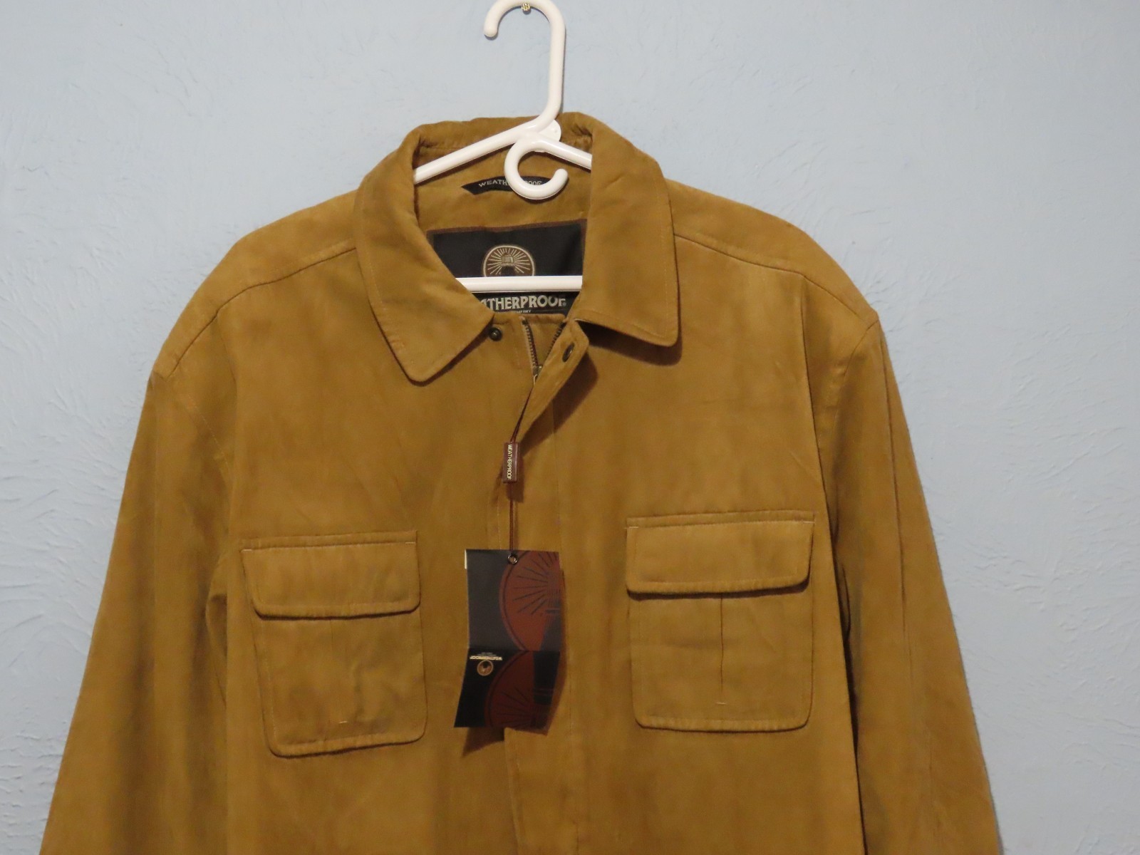 READ Weatherproof Garment Men’s XL Full Zip Belted Microsuede Brown Jacket