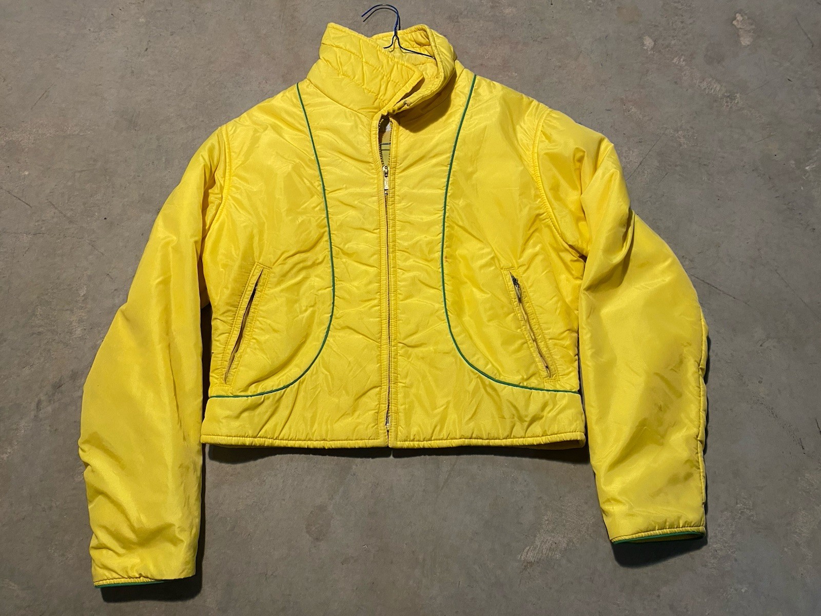 Vintage 1970s Ski Snow puffer Jacket Coat Yellow Retro Swing West Womens Size S