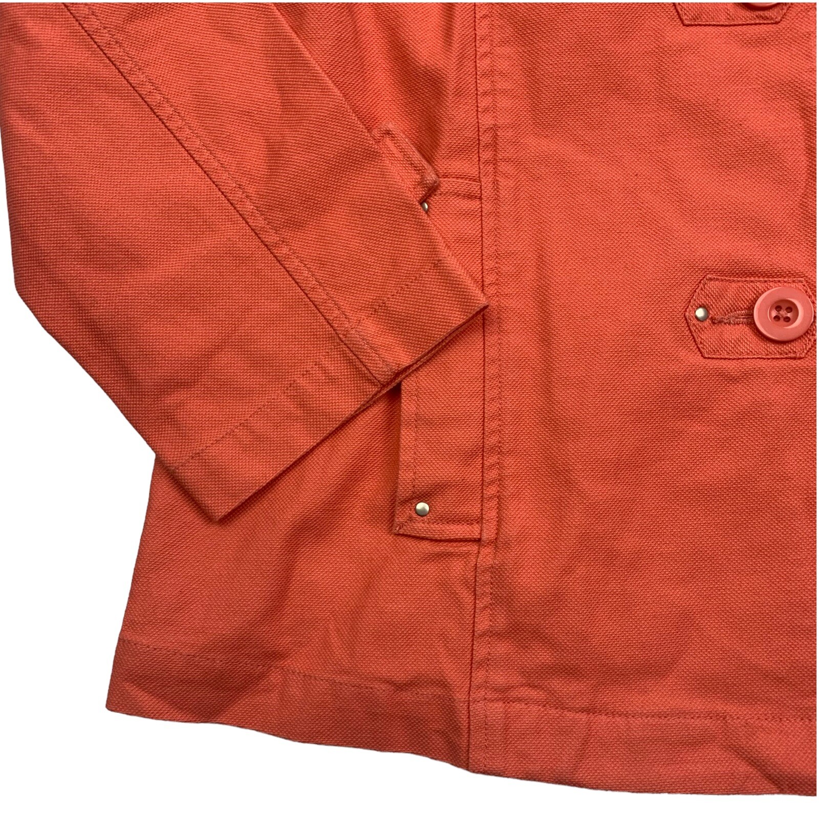 FG FIELD GEAR large tangerine COTTON spandex canvas JACKET COAT OUTERWEAR sharp!