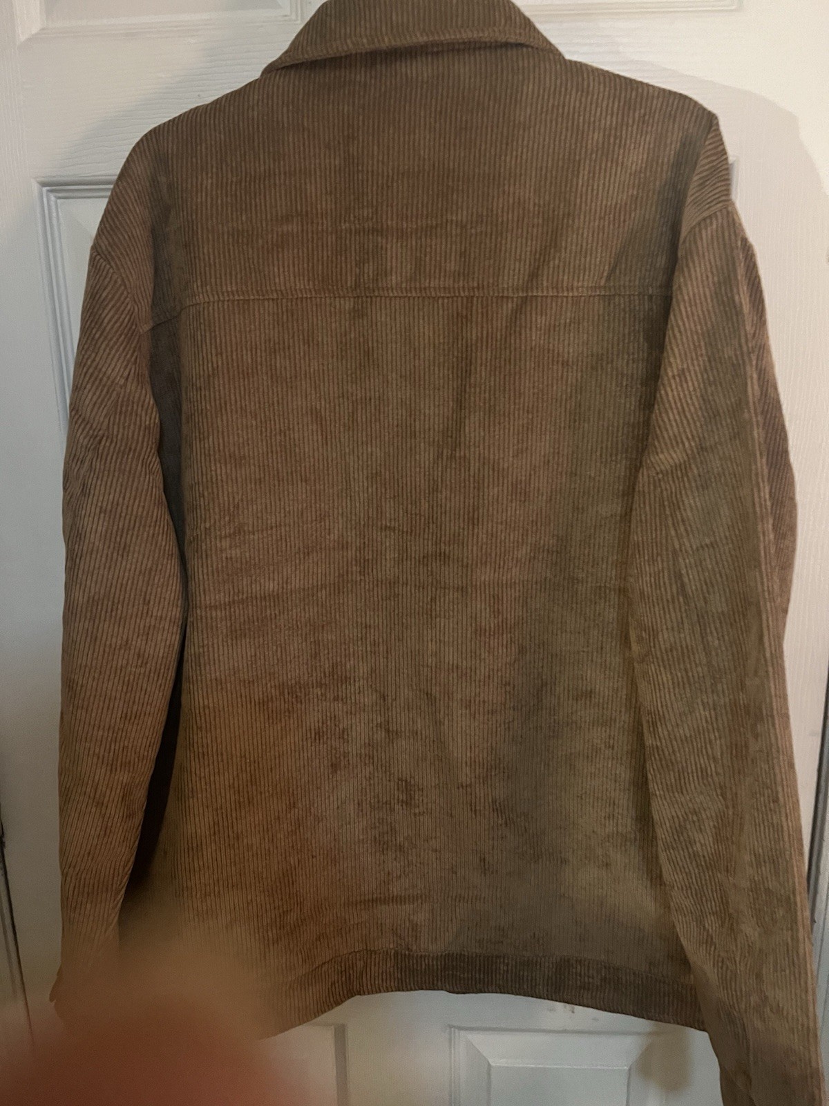 All season Comfortable Casual Jacket Men Fashionable 2XL Brown Pseudo Corduroy