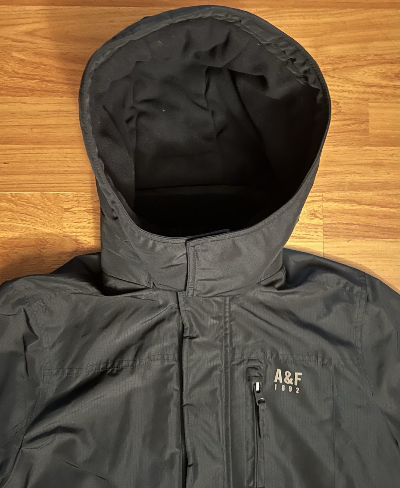 ABERCROMBIE & FITCH ALL SEASON WEATHER WARRIOR JACKET COAT BLACK MENS SZ X-LARGE