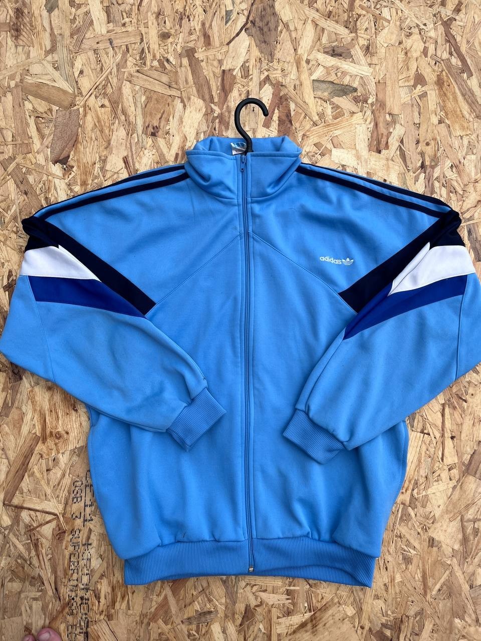 Vintage Adidas Trefoil Track Jacket Sky Blue 80s/90s (Made in Singapore) Size L