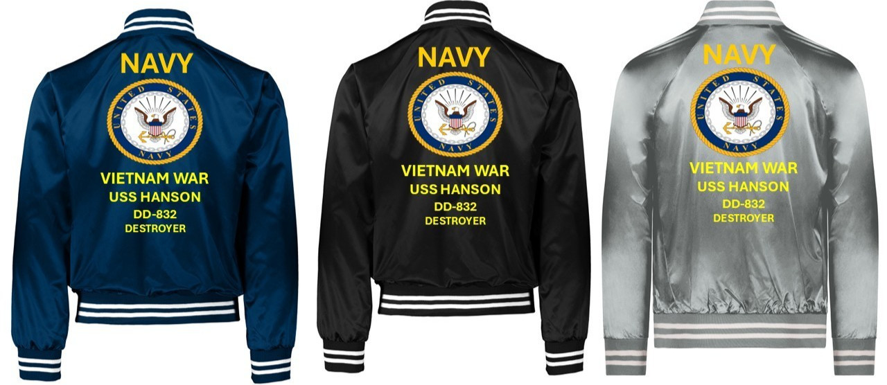VIETNAM*USS MCCAFFERY DD-860 *SI*VINYL*SATIN JACKET*NAVY OFFICIAL LICENSE