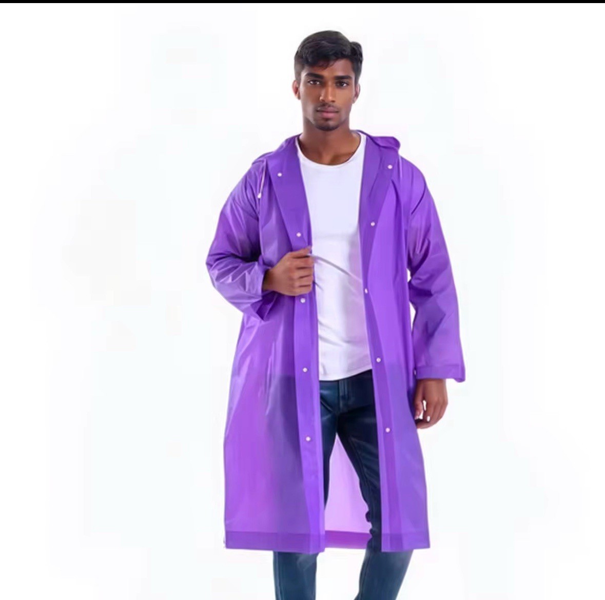 Unisex Adult High Quality Windproof EVA Thickened Hooded Reusable Raincoat
