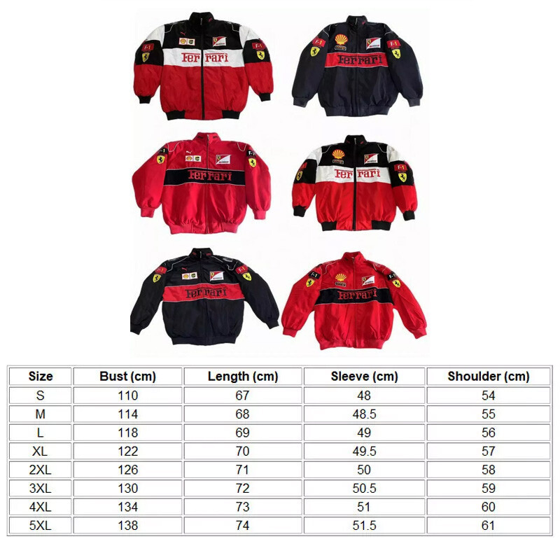 Formula One F-1 Sports Costume Warm Winter Ferrari Motorcycle Jacket Racing Team