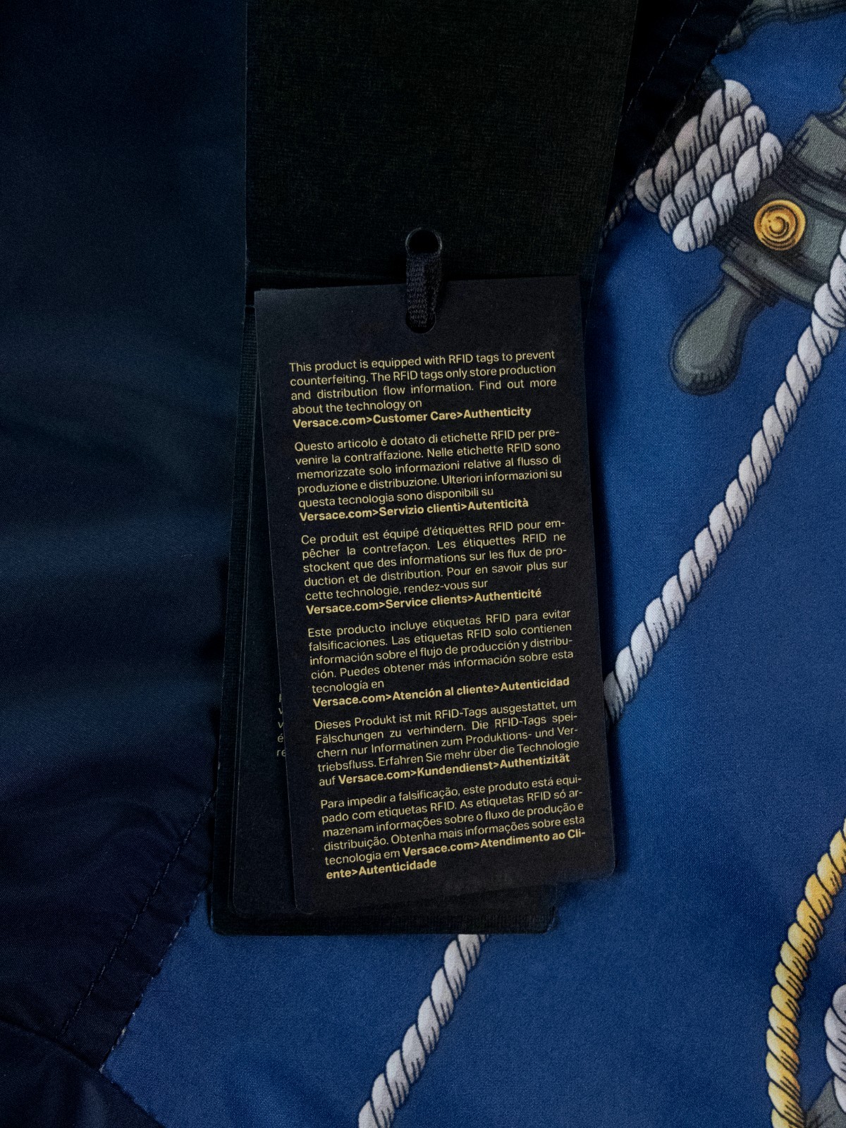 (NO CUSTOMS TAX) VERSACE navy blue Nautical nylon windbreaker Size Medium