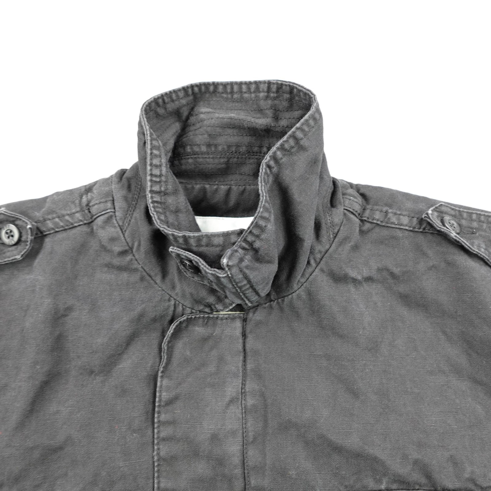 Quiksilver Jacket Mens Medium Black Full Zip Magnet Button Military Field Coat