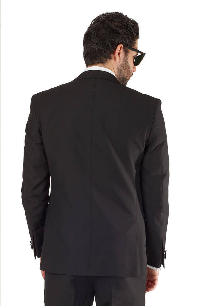 Slim Fit 1 Button Peak Lapel Tuxedo Jacket Satin Collar Dinner Blazer AZAR MAN