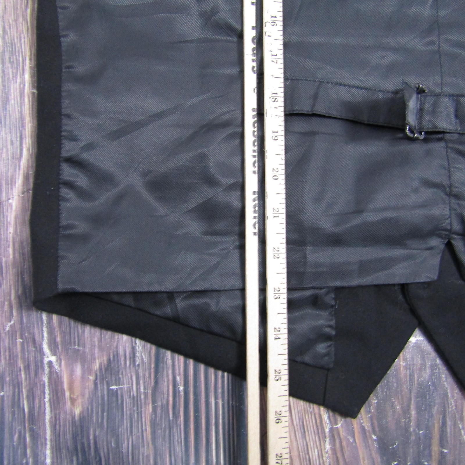 Perry Ellis Vest Mens L Black Twill Lined Belted Button Front Formal Workwear