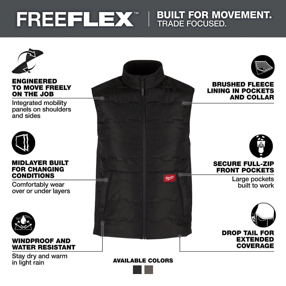 Milwaukee Men’s Large Black FREEFLEX Lightweight Insulated Vest