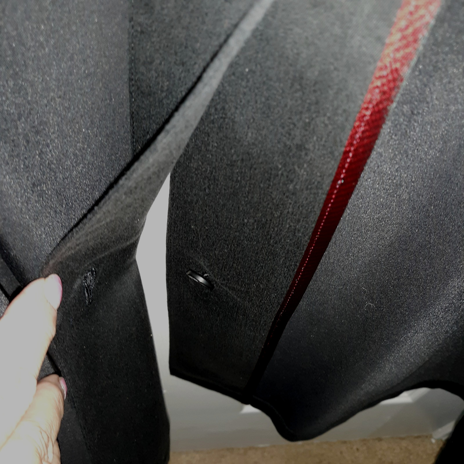 VTG Sanyo Overcoat Trench Luxury Silk Lined Men Sz 46R Blk Hidden Placket Belt