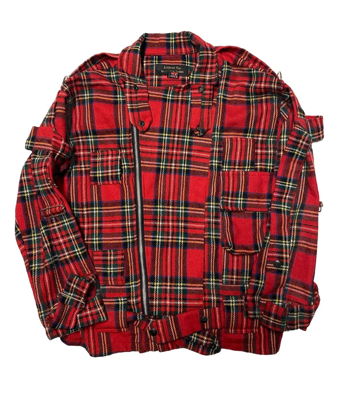 Vintage 80s Artificial Eye UK London Tartan Bondage Jacket Red Seditionaries M/L