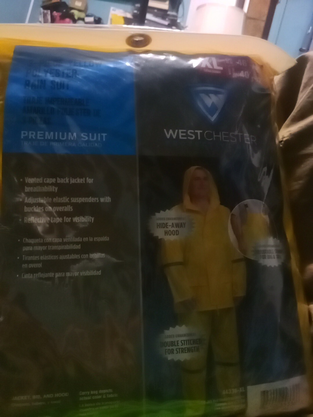 1- 3 Piece Heavy Duty Waterproof PVC RAIN SUIT Jacket Hood Overalls XL