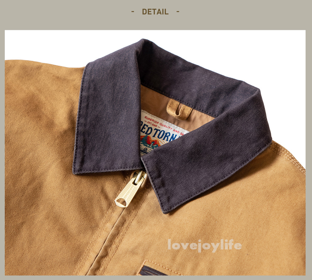Red Tornado Retro Duck Detroit Jacket Men Classic Workwear Coat Cotton Lined Top