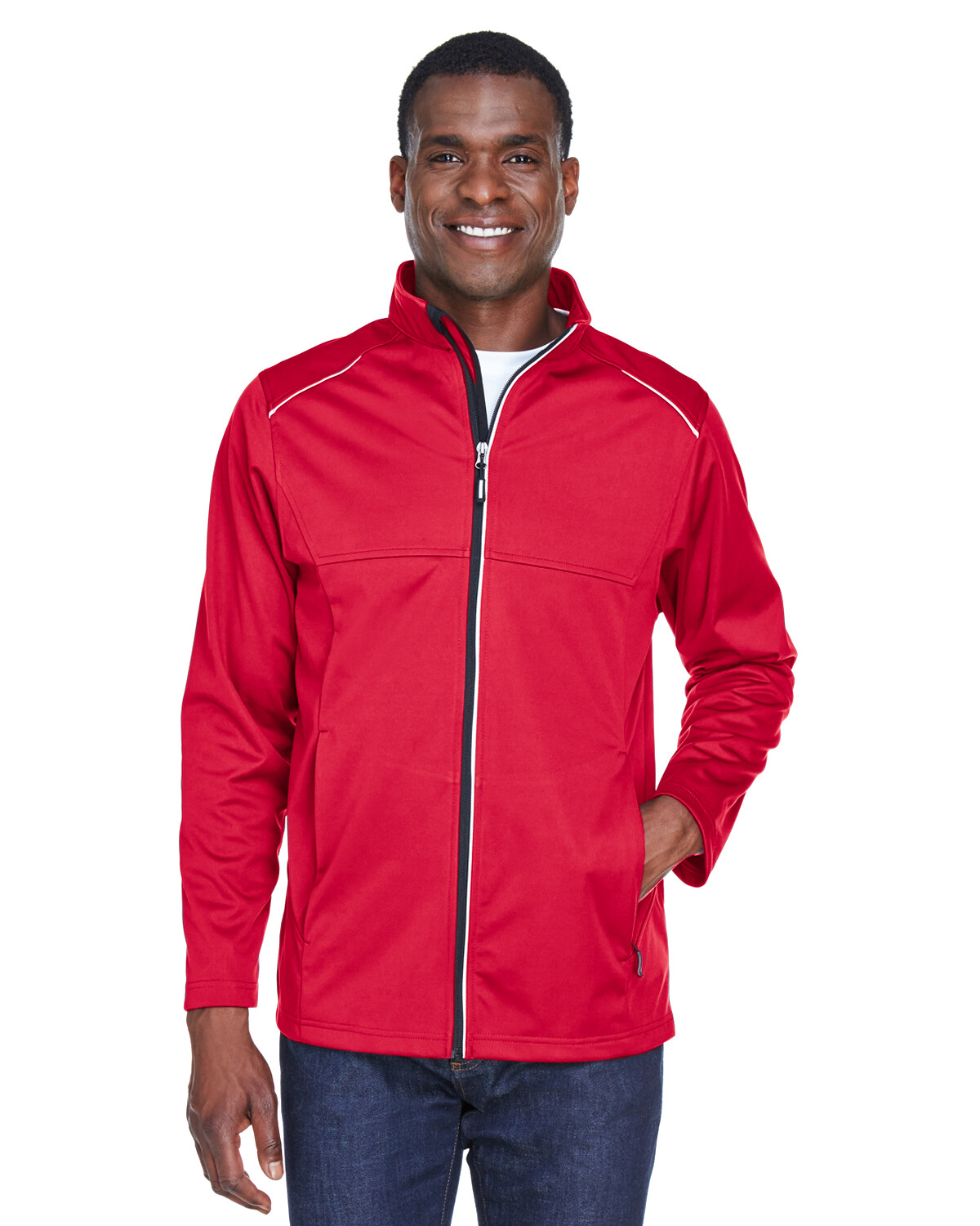 Core 365 CE708 Men’s Techno Lite Three-Layer Knit Tech-Shell Jacket 3XL Red