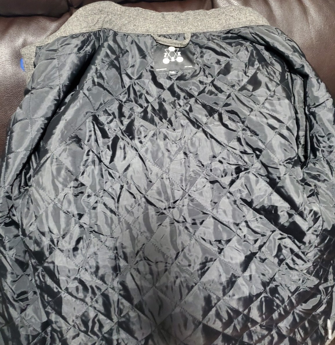 ZAK Los Angeles Men dark gray Snap Front Quilted Lining Shirt Jacket size XL