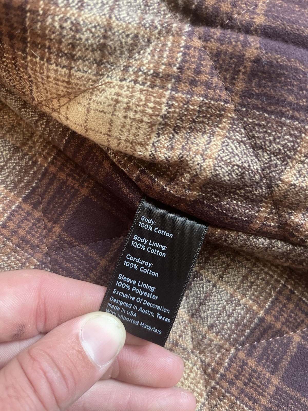 NWOT Flint And Tinder Flannel-Lined Quilted Waxed Rancher Jacket Dark Oak Size L