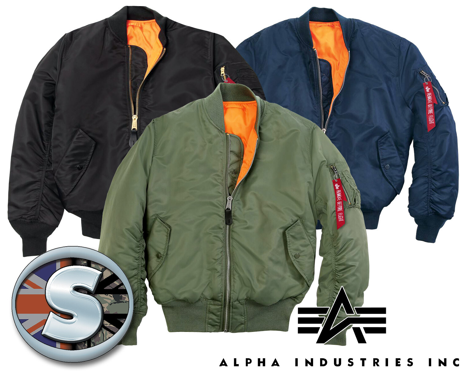 ALPHA INDUSTRIES MA1 FLYING JACKET – GENUINE SELLER 40+ YEARS [01001]