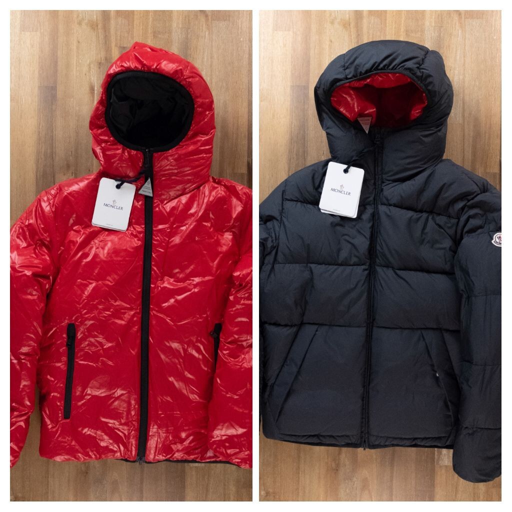 MONCLER Lumiere red & black reversible quilted down puffer jacket Size Large / 3