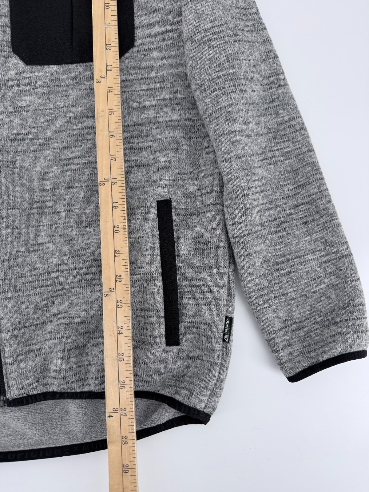 Picture Organic Marco Polartec Hooded Fleece Jacket Mens L Gray Full Zip