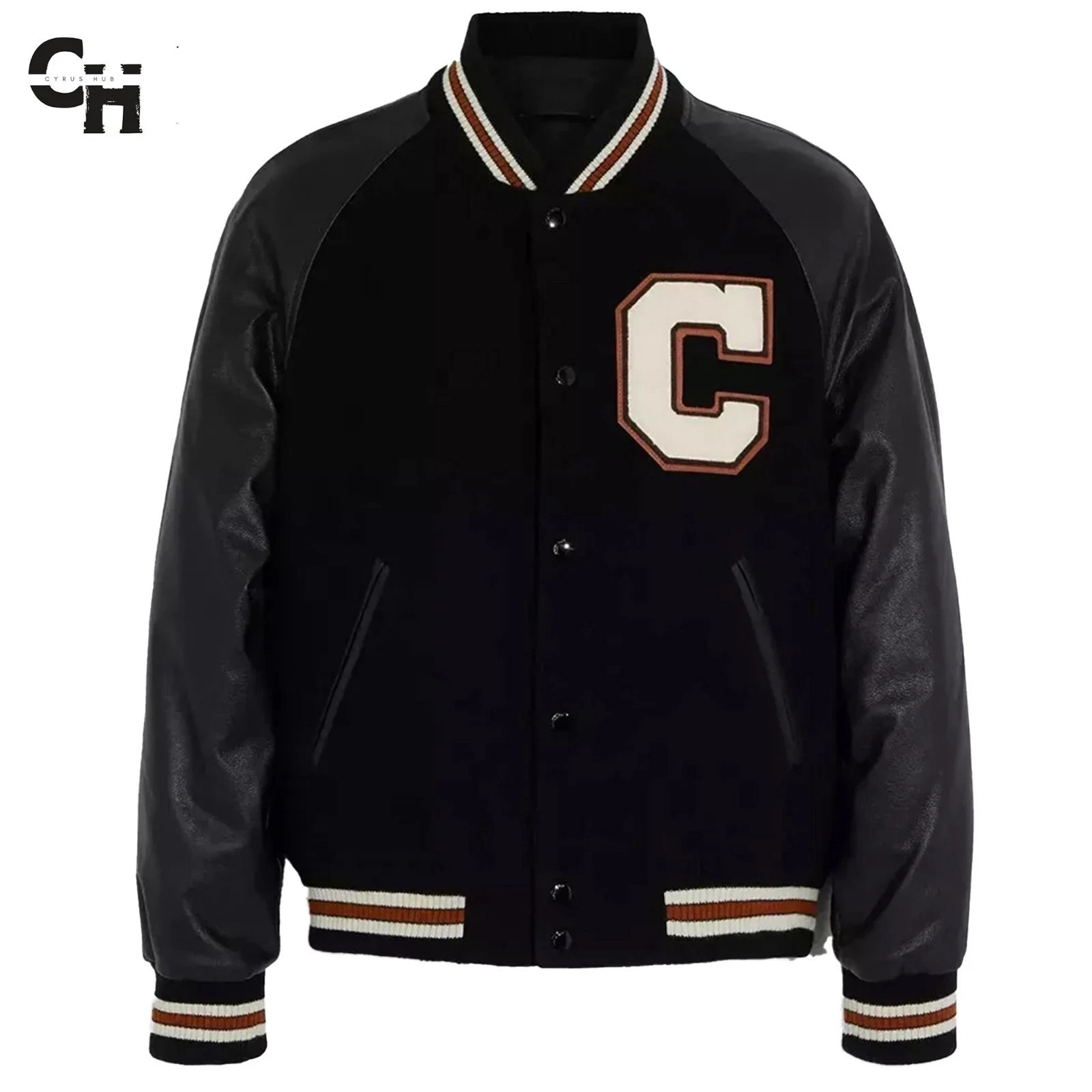Letterman Coach All Black Varsity Wool Jacket Unisex Adults NEW