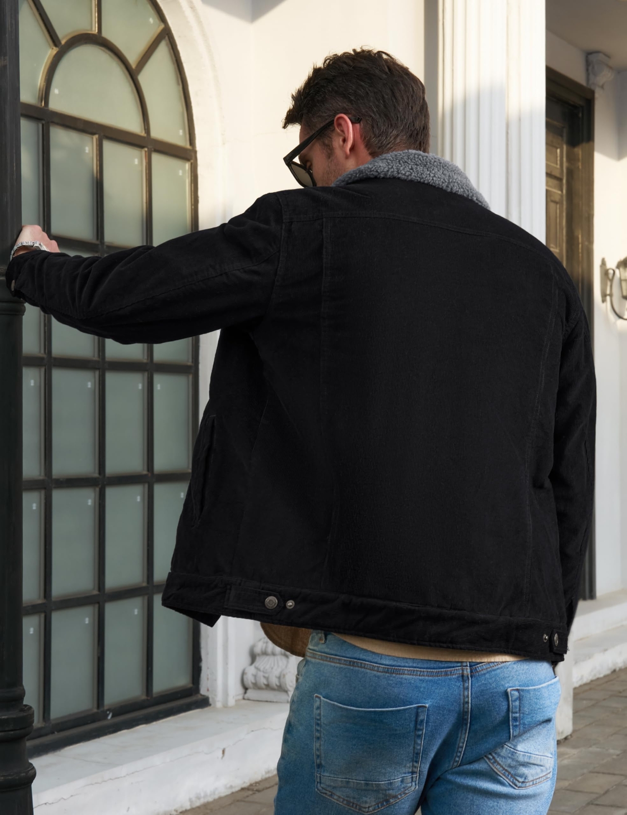 Men’s Winter Warm Corduroy Jacket Sherpa Lined Trucker Jacket Casual Work Coats