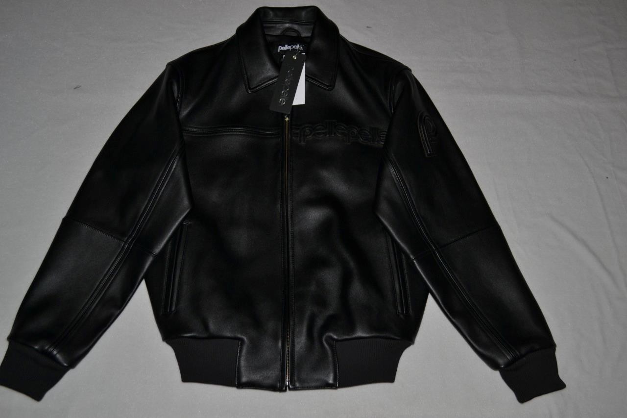 AUTHENTIC MEN’S CORDED PELLE PELLE CLASSIC LEATHER JACKET BLACK All Sizes