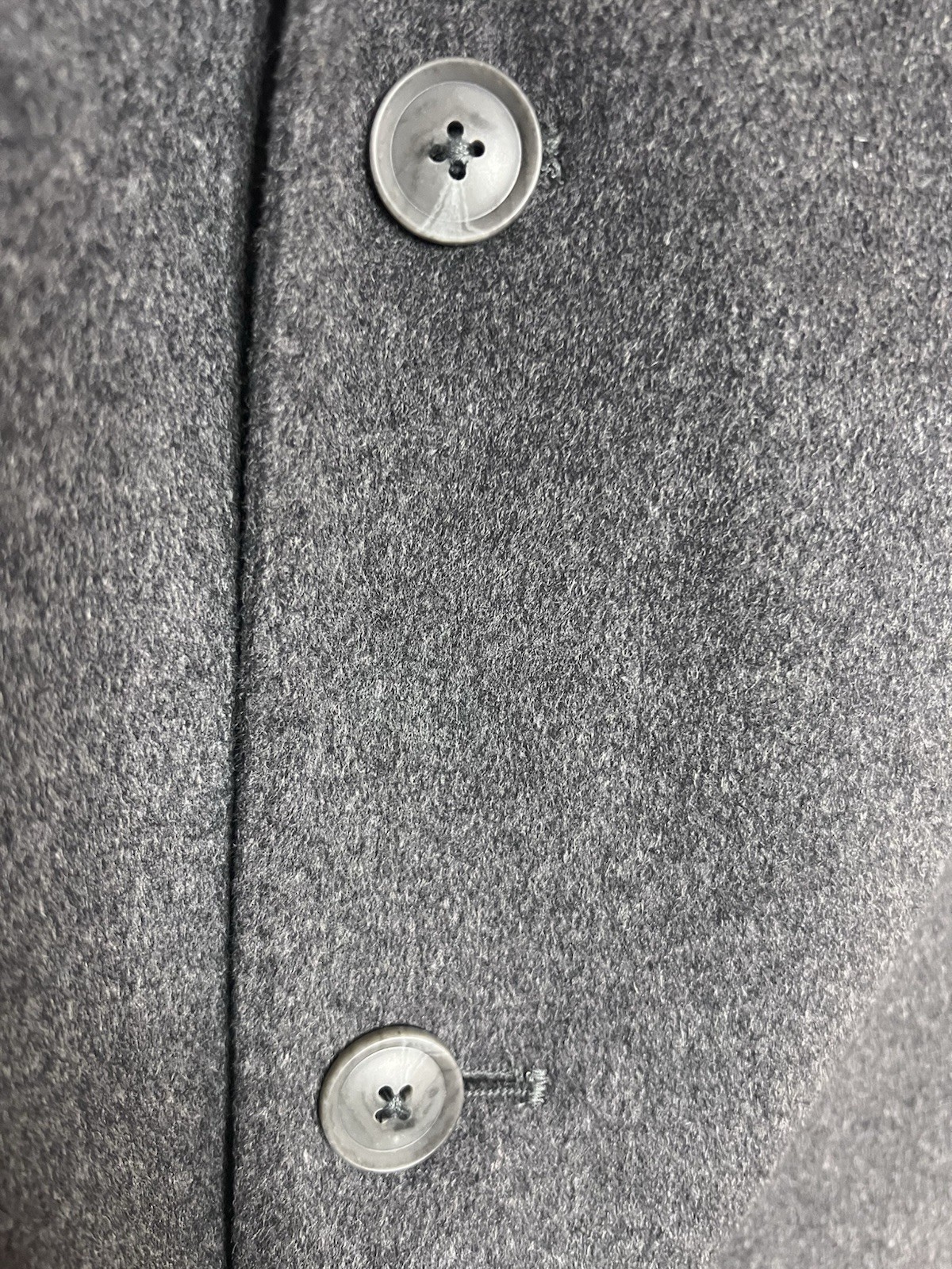 Pronto Uomo Long Overcoat Men’s 46R Grey Wool Single Breasted