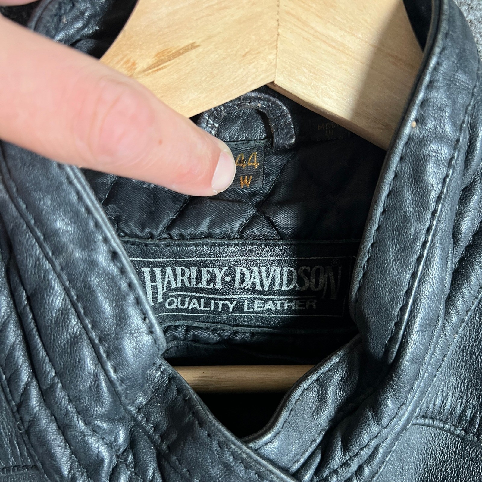 Vintage Harley Davidson Leather Fringe Jacket Mens 44 (L) Motorcycle Quilt Lined